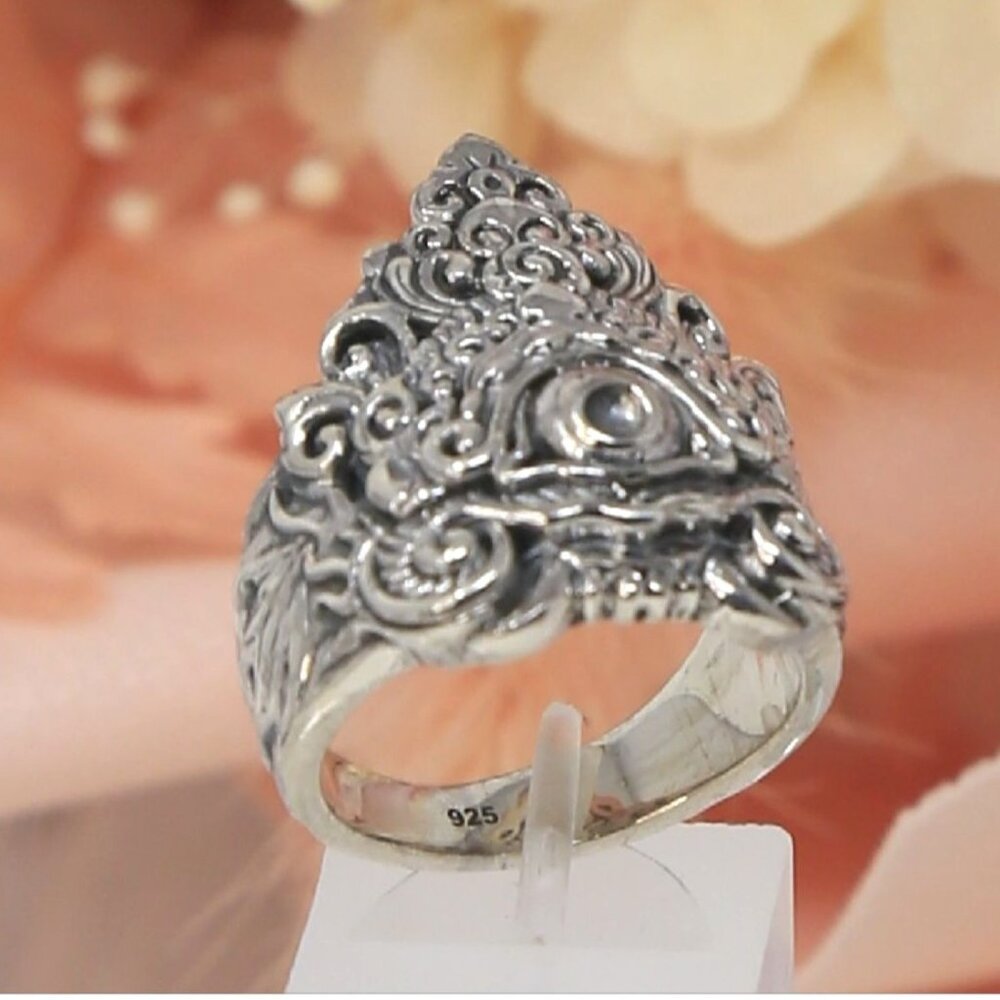Bali Legacy ✦ Sterling Silver Scrollwork Ring ✦ 17.35g Ethnic Statement Size 8 - Picture 8 of 9